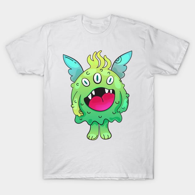 Flying Monster Character T-Shirt by BooDoodle